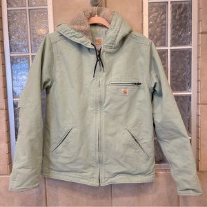 CARHARTT WOMEN’S HOODED JACKET SMALL SANDSTONE SIERRA (light green-blue)